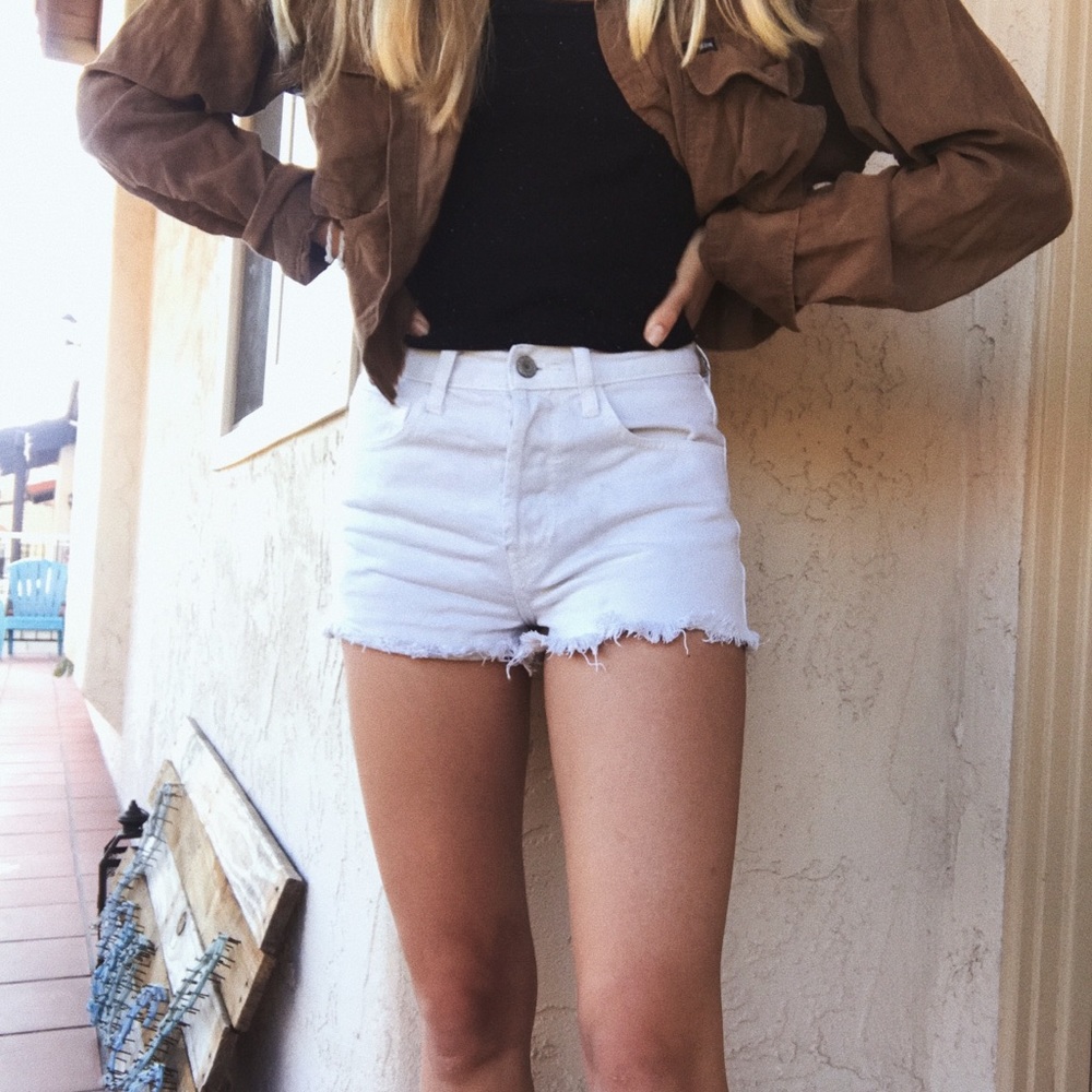 High waisted Brandy Melville cut off shorts.